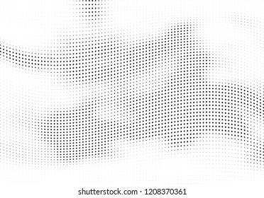 Abstract halftone wave dotted background. Halftone twisted grunge pattern, dot, circle.  Vector modern optical halftone pop art texture for poster, business card, cover, label mock-up, sticker layout