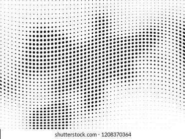 Abstract halftone wave dotted background. Halftone twisted grunge pattern, dot, circle.  Vector modern optical halftone pop art texture for poster, business card, cover, label mock-up, sticker layout