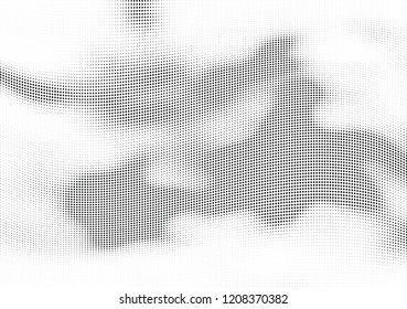 Abstract halftone wave dotted background. Halftone twisted grunge pattern, dot, circle.  Vector modern optical halftone pop art texture for poster, business card, cover, label mock-up, sticker layout