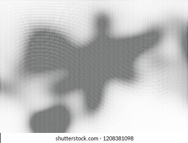 Abstract halftone wave dotted background. Halftone twisted grunge pattern, dot, circle.  Vector modern optical halftone pop art texture for poster, business card, cover, label mock-up, sticker layout