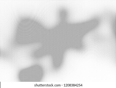 Abstract halftone wave dotted background. Halftone twisted grunge pattern, dot, circle.  Vector modern optical halftone pop art texture for poster, business card, cover, label mock-up, sticker layout