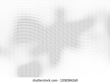 Abstract halftone wave dotted background. Halftone twisted grunge pattern, dot, circle.  Vector modern optical halftone pop art texture for poster, business card, cover, label mock-up, sticker layout
