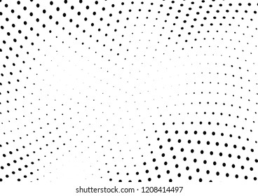 Abstract halftone wave dotted background. Halftone twisted grunge pattern, dot, circle.  Vector modern optical halftone pop art texture for poster, business card, cover, label mock-up, sticker layout