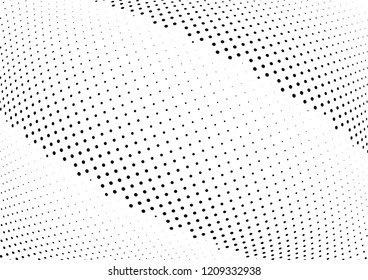 Abstract halftone wave dotted background. Halftone twisted grunge pattern, dot, circle.  Vector modern optical halftone pop art texture for poster, business card, cover, label mock-up, sticker layout