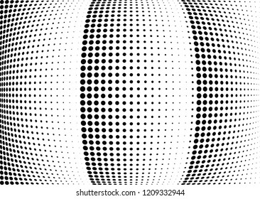Abstract halftone wave dotted background. Halftone twisted grunge pattern, dot, circle.  Vector modern optical halftone pop art texture for poster, business card, cover, label mock-up, sticker layout
