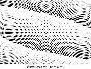 Abstract halftone wave dotted background. Halftone twisted grunge pattern, dot, circle.  Vector modern optical halftone pop art texture for poster, business card, cover, label mock-up, sticker layout