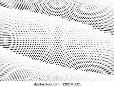 Abstract halftone wave dotted background. Halftone twisted grunge pattern, dot, circle.  Vector modern optical halftone pop art texture for poster, business card, cover, label mock-up, sticker layout