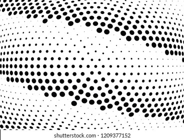 Abstract halftone wave dotted background. Halftone twisted grunge pattern, dot, circle.  Vector modern optical halftone pop art texture for poster, business card, cover, label mock-up, sticker layout