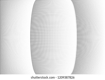 Abstract halftone wave dotted background. Halftone twisted grunge pattern, dot, circle.  Vector modern optical halftone pop art texture for poster, business card, cover, label mock-up, sticker layout
