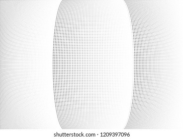 Abstract halftone wave dotted background. Halftone twisted grunge pattern, dot, circle.  Vector modern optical halftone pop art texture for poster, business card, cover, label mock-up, sticker layout