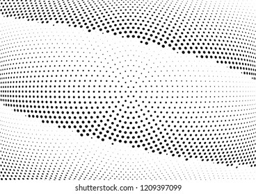 Abstract halftone wave dotted background. Halftone twisted grunge pattern, dot, circle.  Vector modern optical halftone pop art texture for poster, business card, cover, label mock-up, sticker layout