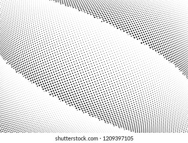 Abstract halftone wave dotted background. Halftone twisted grunge pattern, dot, circle.  Vector modern optical halftone pop art texture for poster, business card, cover, label mock-up, sticker layout