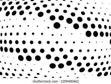 Abstract halftone wave dotted background. Halftone twisted grunge pattern, dot, circle.  Vector modern optical halftone pop art texture for poster, business card, cover, label mock-up, sticker layout