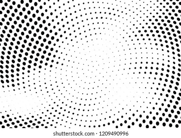 Abstract halftone wave dotted background. Halftone twisted grunge pattern, dot, circle.  Vector modern optical halftone pop art texture for poster, business card, cover, label mock-up, sticker layout