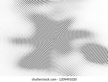 Abstract halftone wave dotted background. Halftone twisted grunge pattern, dot, circle.  Vector modern optical halftone pop art texture for poster, business card, cover, label mock-up, sticker layout
