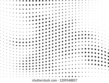 Abstract halftone wave dotted background. Halftone twisted grunge pattern, dot, circle.  Vector modern optical halftone pop art texture for poster, business card, cover, label mock-up, sticker layout