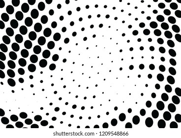 Abstract halftone wave dotted background. Halftone twisted grunge pattern, dot, circle.  Vector modern optical halftone pop art texture for poster, business card, cover, label mock-up, sticker layout