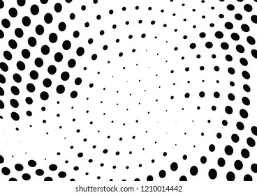 Abstract halftone wave dotted background. Halftone twisted grunge pattern, dot, circle.  Vector modern optical halftone pop art texture for poster, business card, cover, label mock-up, sticker layout