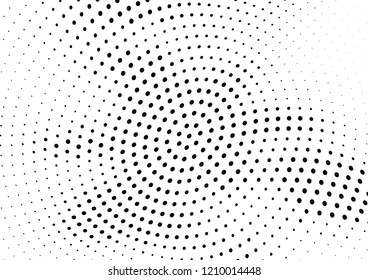 Abstract halftone wave dotted background. Halftone twisted grunge pattern, dot, circle.  Vector modern optical halftone pop art texture for poster, business card, cover, label mock-up, sticker layout