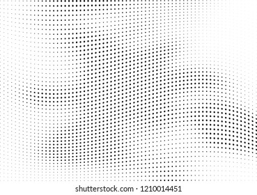 Abstract halftone wave dotted background. Halftone twisted grunge pattern, dot, circle.  Vector modern optical halftone pop art texture for poster, business card, cover, label mock-up, sticker layout
