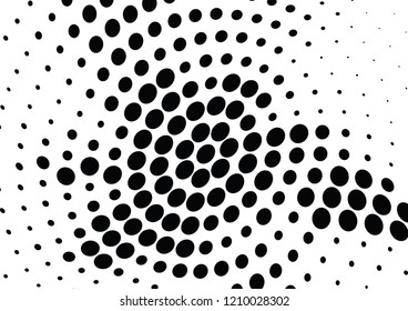 Abstract halftone wave dotted background. Halftone twisted grunge pattern, dot, circle.  Vector modern optical halftone pop art texture for poster, business card, cover, label mock-up, sticker layout