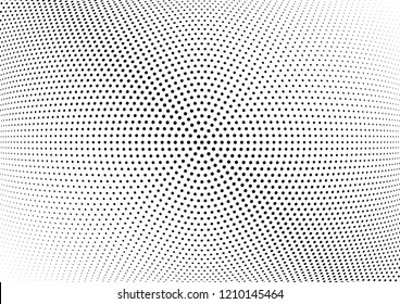 Abstract halftone wave dotted background. Halftone twisted grunge pattern, dot, circle.  Vector modern optical halftone pop art texture for poster, business card, cover, label mock-up, sticker layout