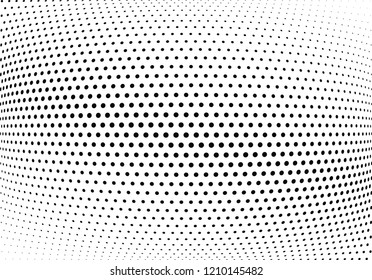 Abstract halftone wave dotted background. Halftone twisted grunge pattern, dot, circle.  Vector modern optical halftone pop art texture for poster, business card, cover, label mock-up, sticker layout