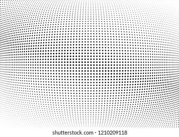 Abstract halftone wave dotted background. Halftone twisted grunge pattern, dot, circle.  Vector modern optical halftone pop art texture for poster, business card, cover, label mock-up, sticker layout
