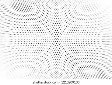 Abstract halftone wave dotted background. Halftone twisted grunge pattern, dot, circle.  Vector modern optical halftone pop art texture for poster, business card, cover, label mock-up, sticker layout