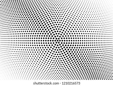 Abstract halftone wave dotted background. Halftone twisted grunge pattern, dot, circle.  Vector modern optical halftone pop art texture for poster, business card, cover, label mock-up, sticker layout