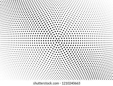 Abstract halftone wave dotted background. Halftone twisted grunge pattern, dot, circle.  Vector modern optical halftone pop art texture for poster, business card, cover, label mock-up, sticker layout