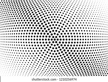Abstract halftone wave dotted background. Halftone twisted grunge pattern, dot, circle.  Vector modern optical halftone pop art texture for poster, business card, cover, label mock-up, sticker layout
