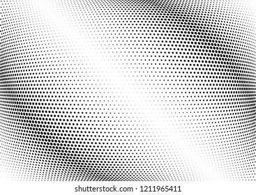Abstract halftone wave dotted background. Halftone twisted grunge pattern, dot, circle.  Vector modern optical halftone pop art texture for poster, business card, cover, label mock-up, sticker layout