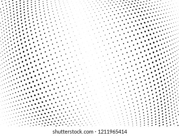 Abstract halftone wave dotted background. Halftone twisted grunge pattern, dot, circle.  Vector modern optical halftone pop art texture for poster, business card, cover, label mock-up, sticker layout