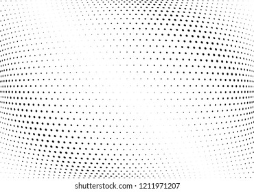 Abstract halftone wave dotted background. Halftone twisted grunge pattern, dot, circle.  Vector modern optical halftone pop art texture for poster, business card, cover, label mock-up, sticker layout