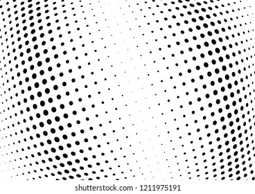 Abstract halftone wave dotted background. Halftone twisted grunge pattern, dot, circle.  Vector modern optical halftone pop art texture for poster, business card, cover, label mock-up, sticker layout