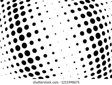 Abstract halftone wave dotted background. Halftone twisted grunge pattern, dot, circle.  Vector modern optical halftone pop art texture for poster, business card, cover, label mock-up, sticker layout