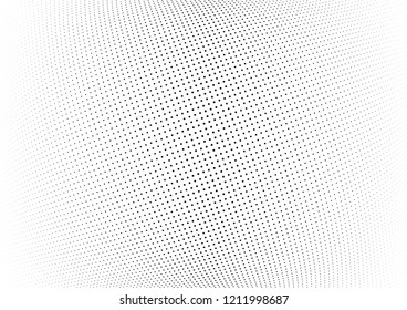 Abstract halftone wave dotted background. Halftone twisted grunge pattern, dot, circle.  Vector modern optical halftone pop art texture for poster, business card, cover, label mock-up, sticker layout