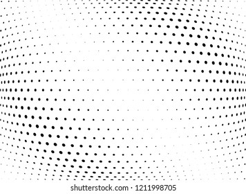 Abstract halftone wave dotted background. Halftone twisted grunge pattern, dot, circle.  Vector modern optical halftone pop art texture for poster, business card, cover, label mock-up, sticker layout