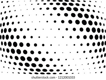 Abstract halftone wave dotted background. Halftone twisted grunge pattern, dot, circle.  Vector modern optical halftone pop art texture for poster, business card, cover, label mock-up, sticker layout