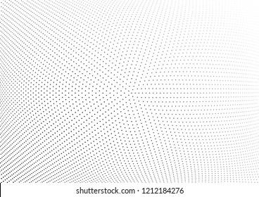 Abstract halftone wave dotted background. Halftone twisted grunge pattern, dot, circle.  Vector modern optical halftone pop art texture for poster, business card, cover, label mock-up, sticker layout