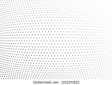 Abstract halftone wave dotted background. Halftone twisted grunge pattern, dot, circle.  Vector modern optical halftone pop art texture for poster, business card, cover, label mock-up, sticker layout