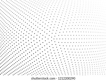 Abstract halftone wave dotted background. Halftone twisted grunge pattern, dot, circle.  Vector modern optical halftone pop art texture for poster, business card, cover, label mock-up, sticker layout