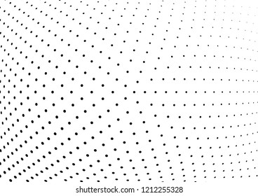 Abstract halftone wave dotted background. Halftone twisted grunge pattern, dot, circle.  Vector modern optical halftone pop art texture for poster, business card, cover, label mock-up, sticker layout