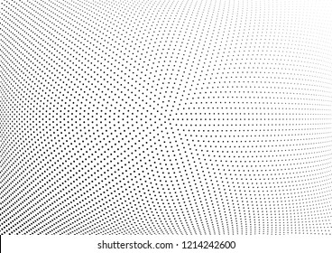 Abstract halftone wave dotted background. Halftone twisted grunge pattern, dot, circle.  Vector modern optical halftone pop art texture for poster, business card, cover, label mock-up, sticker layout