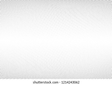 Abstract halftone wave dotted background. Halftone twisted grunge pattern, dot, circle.  Vector modern optical halftone pop art texture for poster, business card, cover, label mock-up, sticker layout