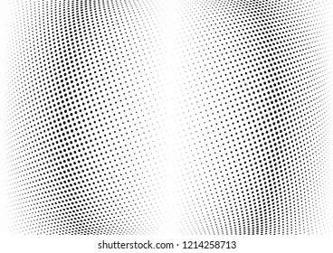Abstract halftone wave dotted background. Halftone twisted grunge pattern, dot, circle.  Vector modern optical halftone pop art texture for poster, business card, cover, label mock-up, sticker layout