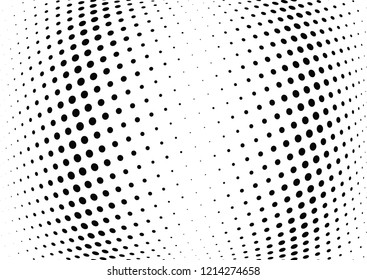 Abstract halftone wave dotted background. Halftone twisted grunge pattern, dot, circle.  Vector modern optical halftone pop art texture for poster, business card, cover, label mock-up, sticker layout