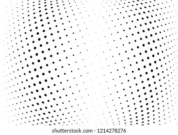 Abstract halftone wave dotted background. Halftone twisted grunge pattern, dot, circle.  Vector modern optical halftone pop art texture for poster, business card, cover, label mock-up, sticker layout
