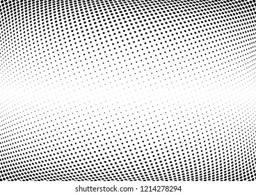 Abstract halftone wave dotted background. Halftone twisted grunge pattern, dot, circle.  Vector modern optical halftone pop art texture for poster, business card, cover, label mock-up, sticker layout